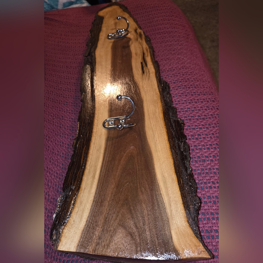 Rustic Wood Wall Hook Rack - Picture 3 of 3